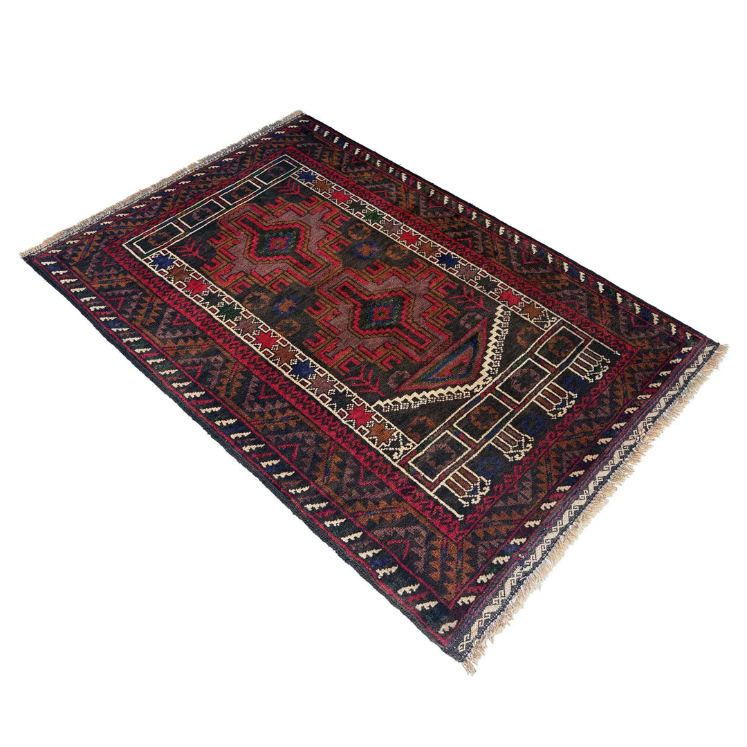Afghan Tribal Prayer Rug 2' 9" x 4' 0" Hand-Knotted | No. AL72712