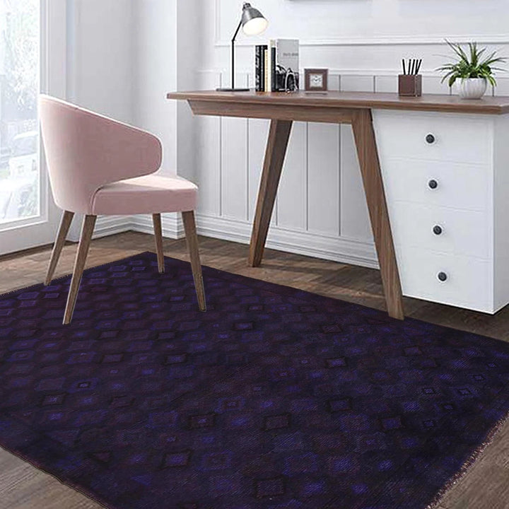 Purple Pakistani Overdye Rug 3' 4" x 4' 9" Hand-Knotted | No. AL72750