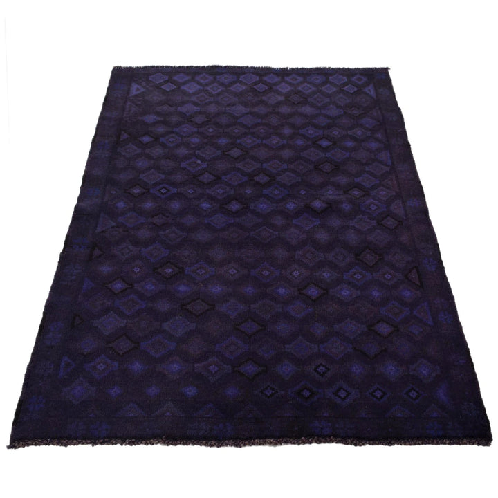 Purple Pakistani Overdye Rug 3' 4" x 4' 9" Hand-Knotted | No. AL72750