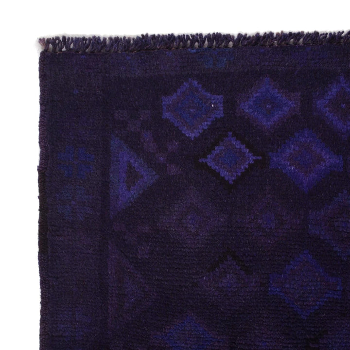 Purple Pakistani Overdye Rug 3' 4" x 4' 9" Hand-Knotted | No. AL72750
