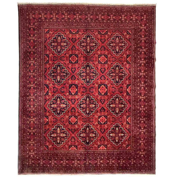 Red Afghan Khal Mohammadi Rug 6' 6" x 8' 6" Hand-Knotted | No. AL72876
