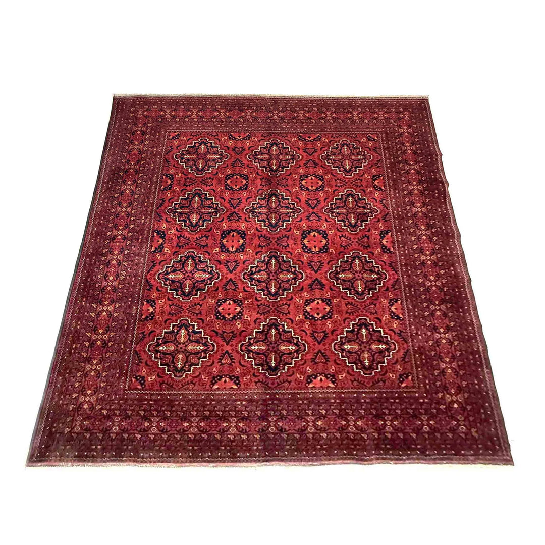 Red Afghan Khal Mohammadi Rug 6' 6" x 8' 6" Hand-Knotted | No. AL72876