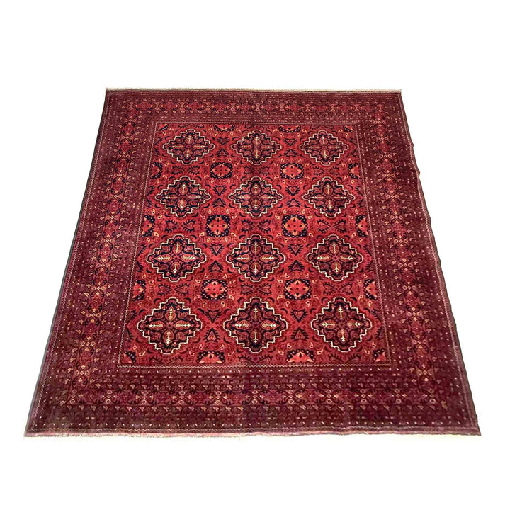 Red Afghan Khal Mohammadi Rug 6' 6" x 8' 6" Hand-Knotted | No. AL72876