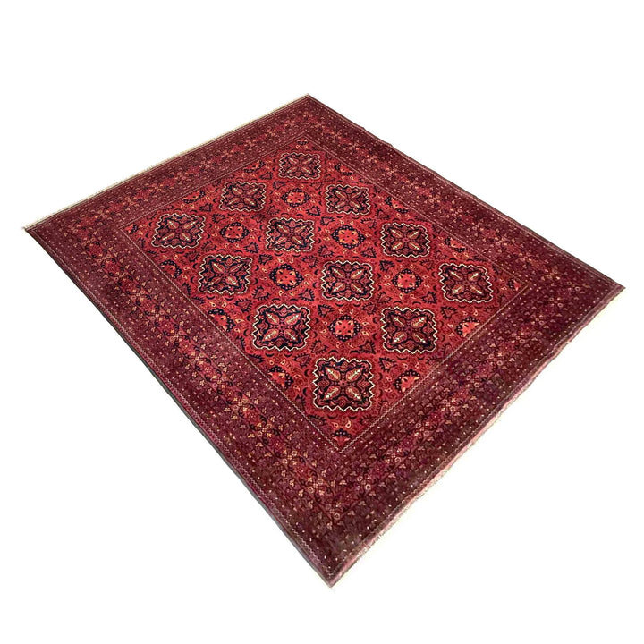 Red Afghan Khal Mohammadi Rug 6' 6" x 8' 6" Hand-Knotted | No. AL72876