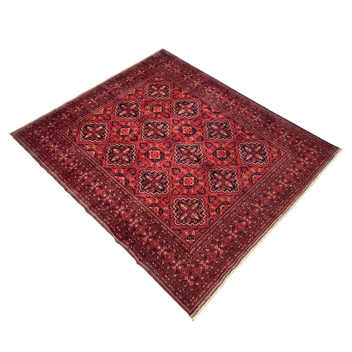 Red Afghan Khal Mohammadi Rug 6' 6" x 8' 6" Hand-Knotted | No. AL72876