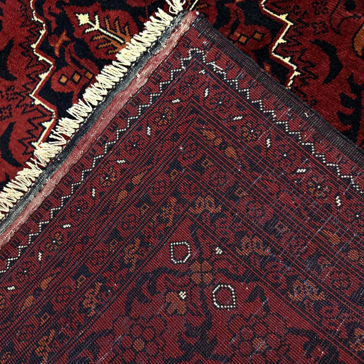Red Afghan Khal Mohammadi Rug 6' 6" x 8' 6" Hand-Knotted | No. AL72876