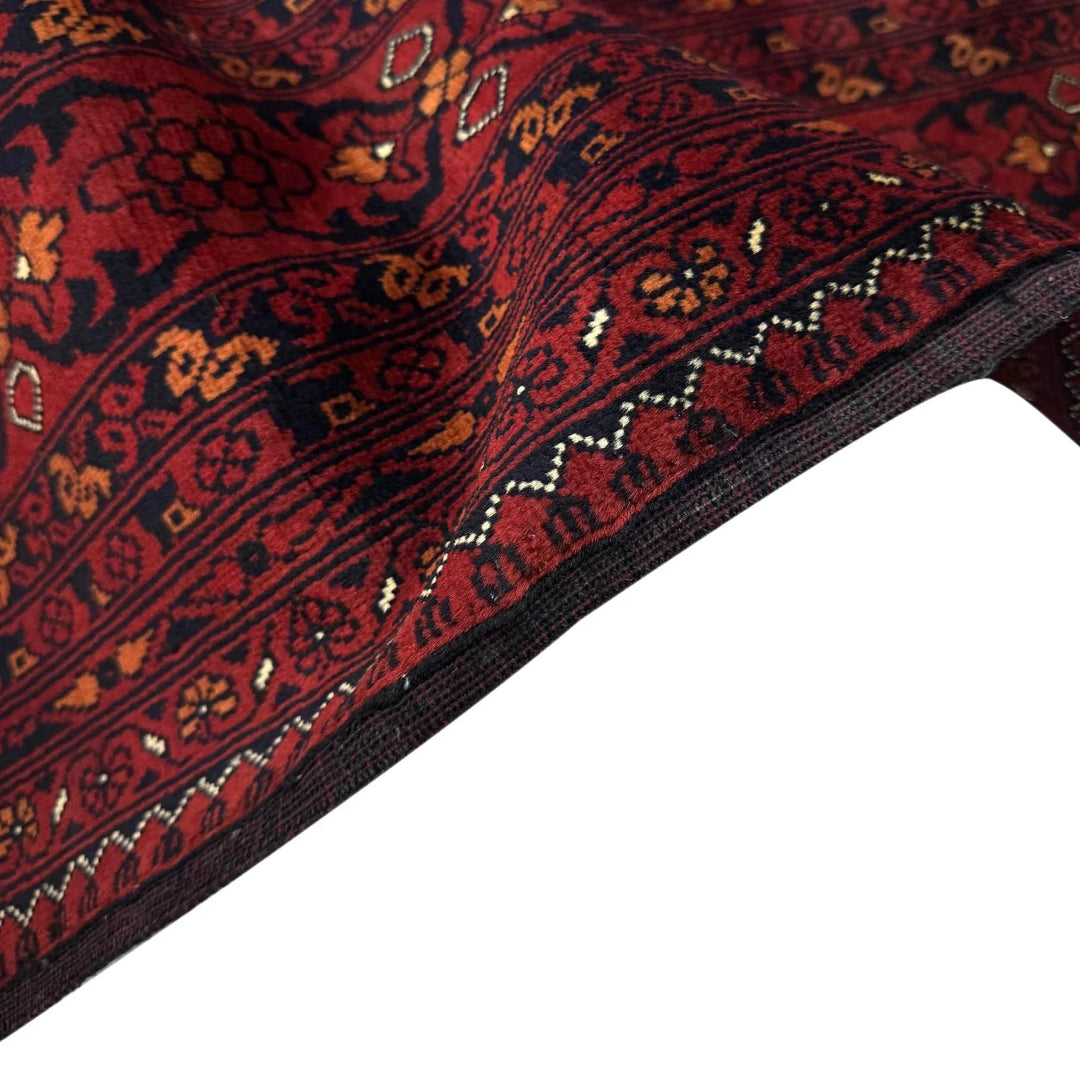 Red Afghan Khal Mohammadi Rug 6' 6" x 8' 6" Hand-Knotted | No. AL72876