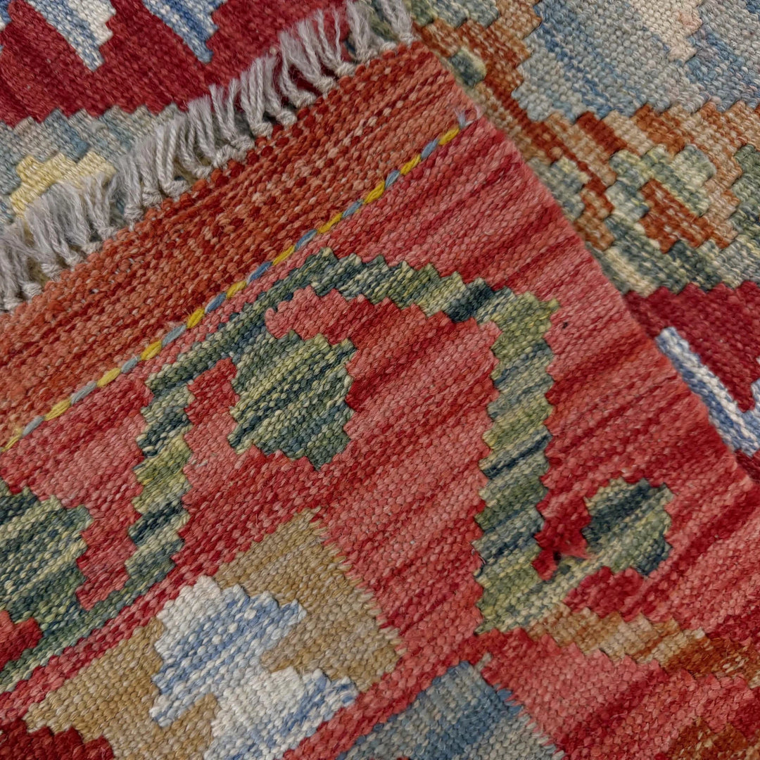 Afghan Vegetable Kilim Rug 2' 6" x 4' 5" Flat-Weave | No. AL728774