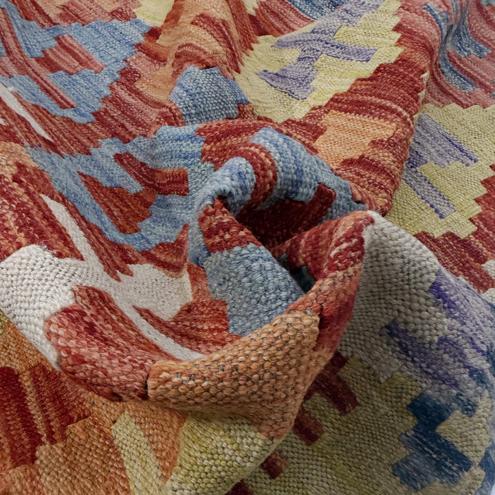 Afghan Vegetable Kelim Rug 6' 0" x 8' 1" Flat-Weave | No. AL728778
