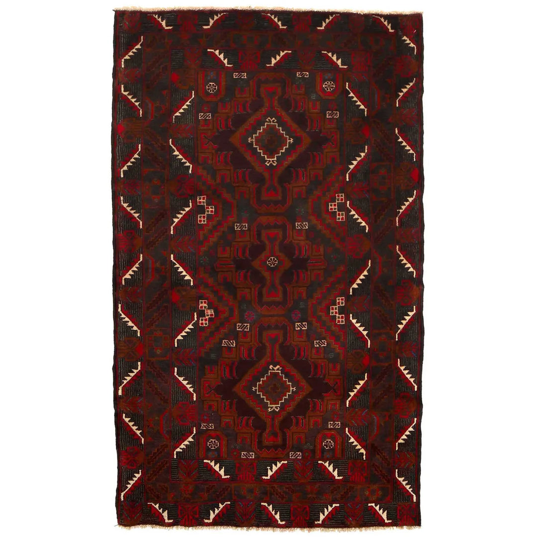 Afghan Balochi Rug 3' 10" x 6' 5" Hand-Knotted | No. AL72977