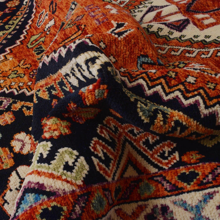 Red Afghan Shirazi Rug 6' 8" x 9' 9" Hand-Knotted | No. AL73114