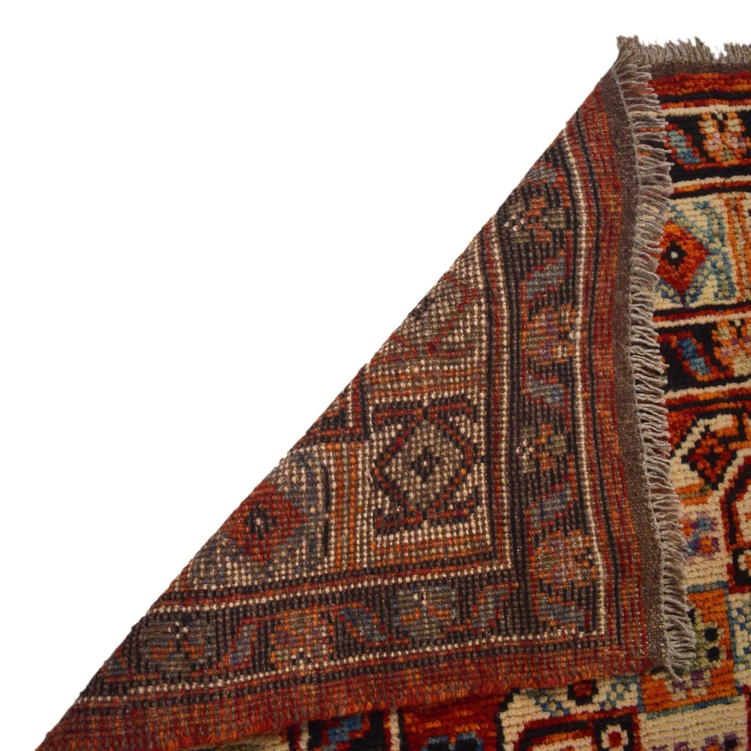Red Afghan Shirazi Rug 6'7" x 9'8" Hand-Knotted | No. AL73169