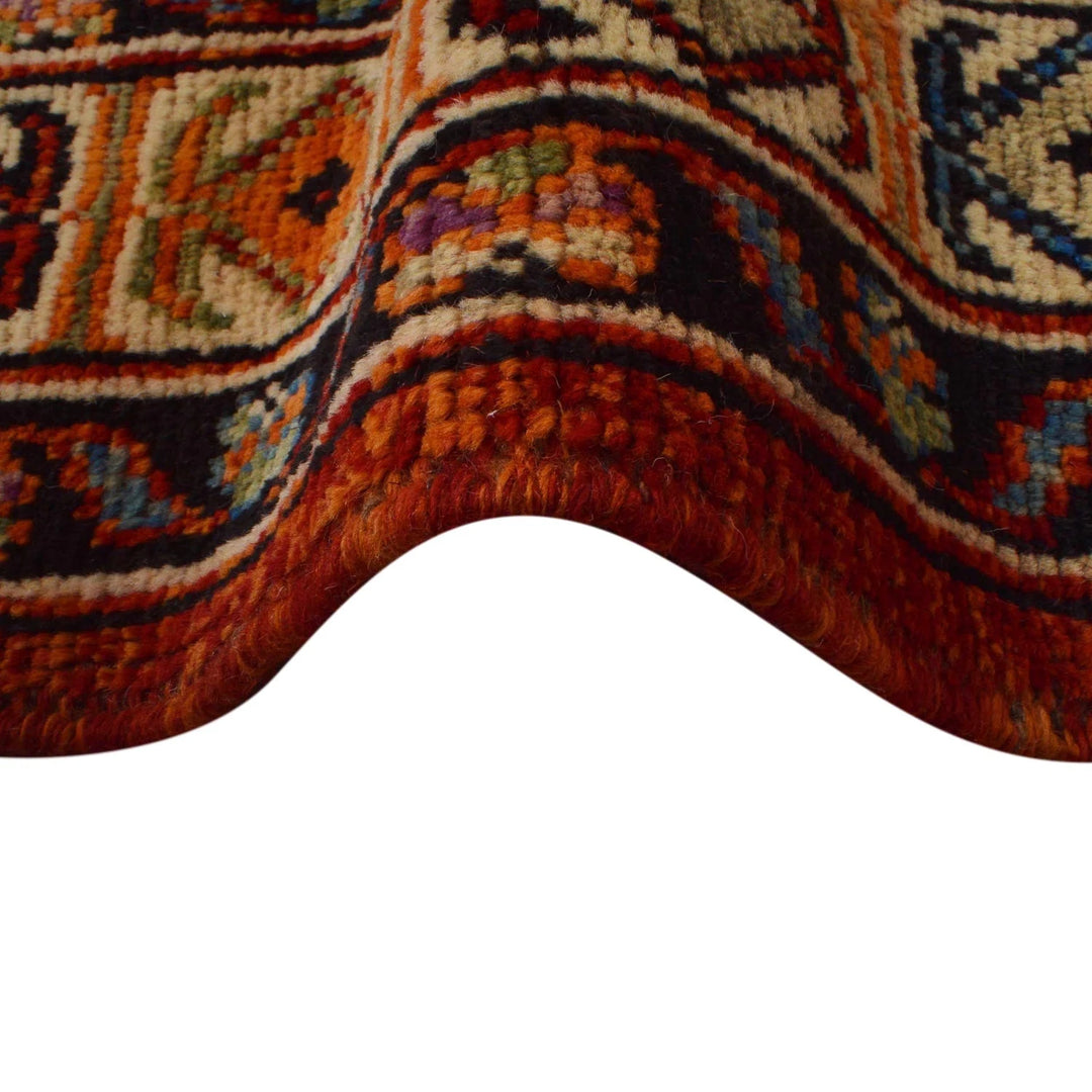 Red Afghan Shirazi Rug 6'7" x 9'8" Hand-Knotted | No. AL73169