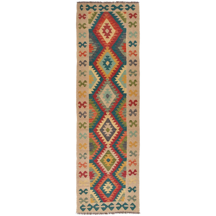 Afghan Kelim Runner 2' 9" x 9' 9" Hand-Woven | No. AL73198