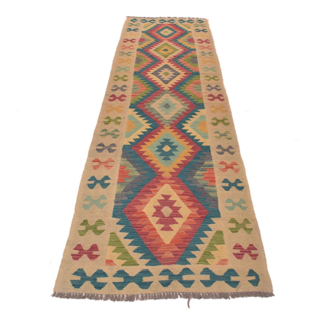 Afghan Kelim Runner 2' 9" x 9' 9" Hand-Woven | No. AL73198