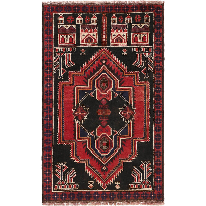 Afghan Prayer Rug 2' 11" x 4' 10" Hand-Knotted | No. AL73210