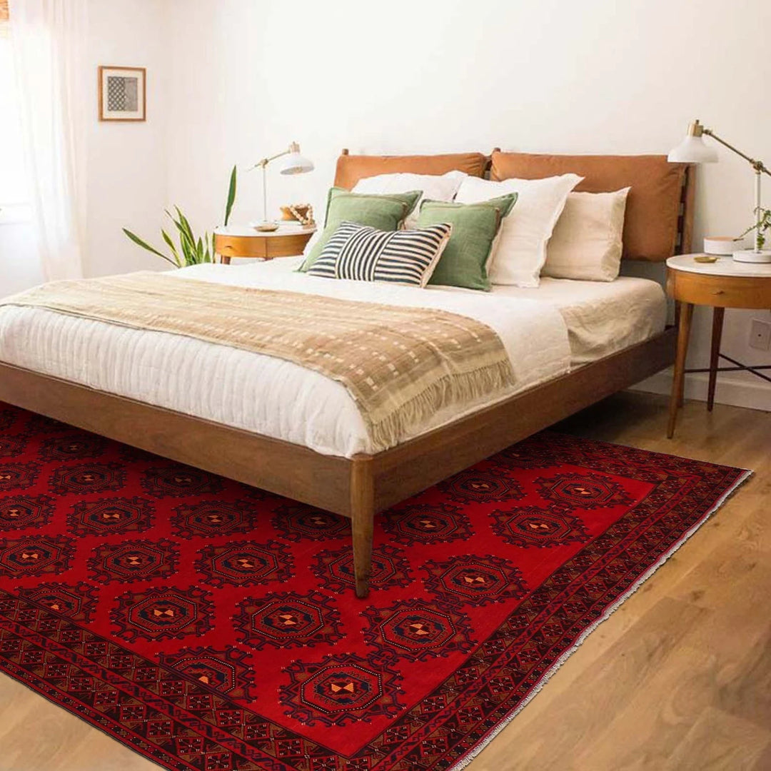 Afghan Baluchi Rug 9' 2" x 12' 6" Hand-Knotted | No. AL73212