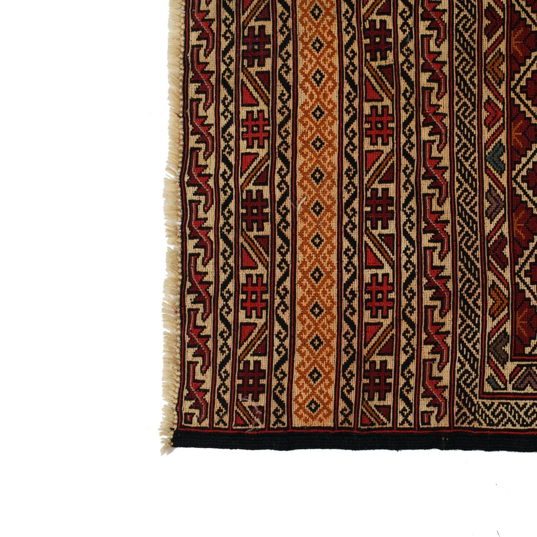 Afghan Maliki Kilim Rug 4' 4" x 6' 2" Flat-Weave | No. AL73291