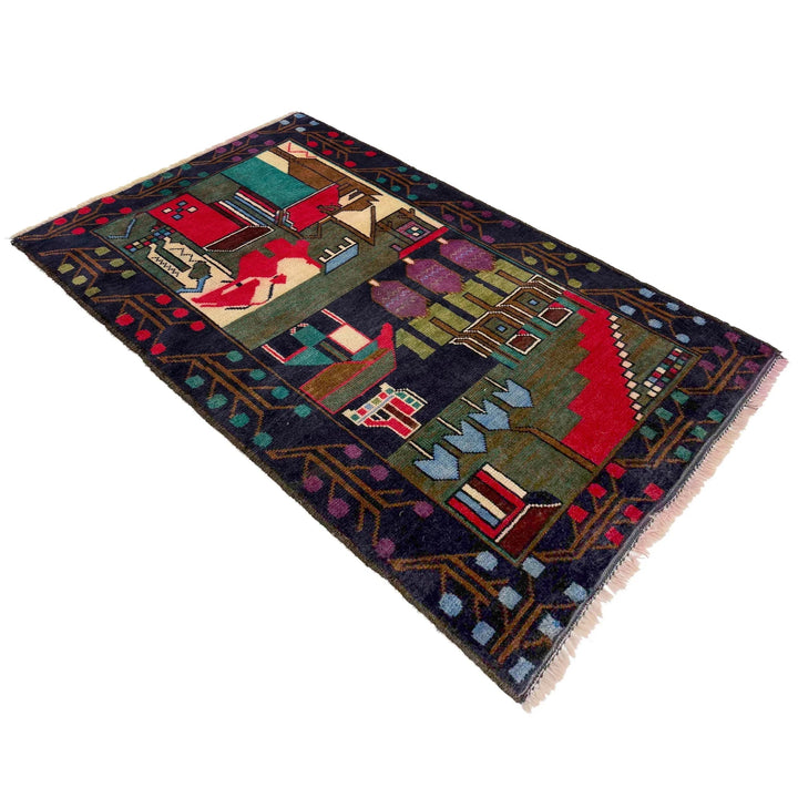 Afghan Tribal Rug 2' 6" x 4' 4" Hand-Knotted | No. AL73321