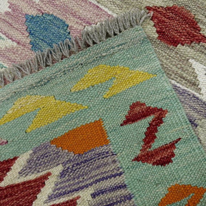 Afghan Vegetable Kilim Rug 2' 7" x 4' 0" Flat-Weave | No. AL733967