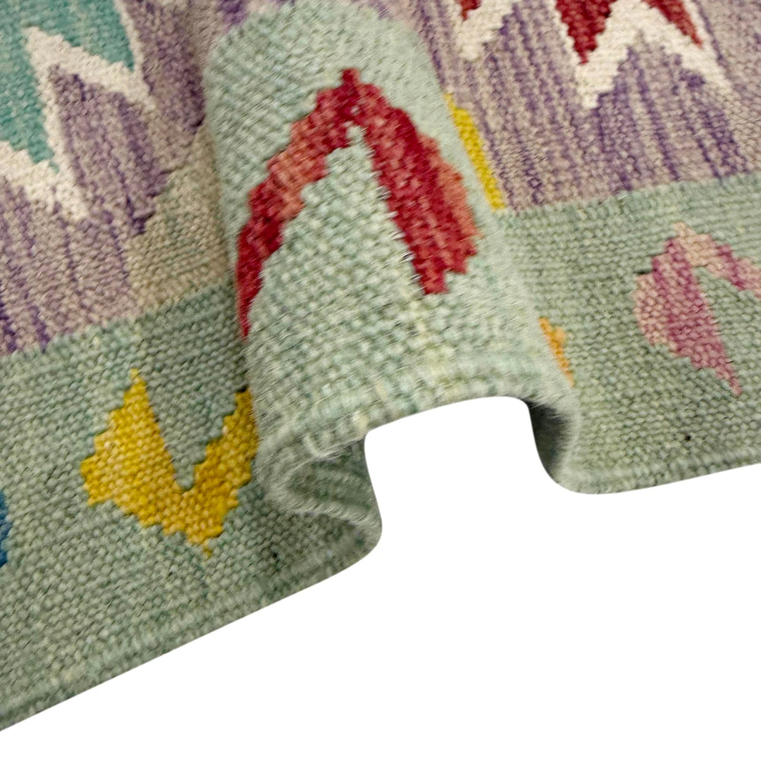 Afghan Vegetable Kilim Rug 2' 7" x 4' 0" Flat-Weave | No. AL733967