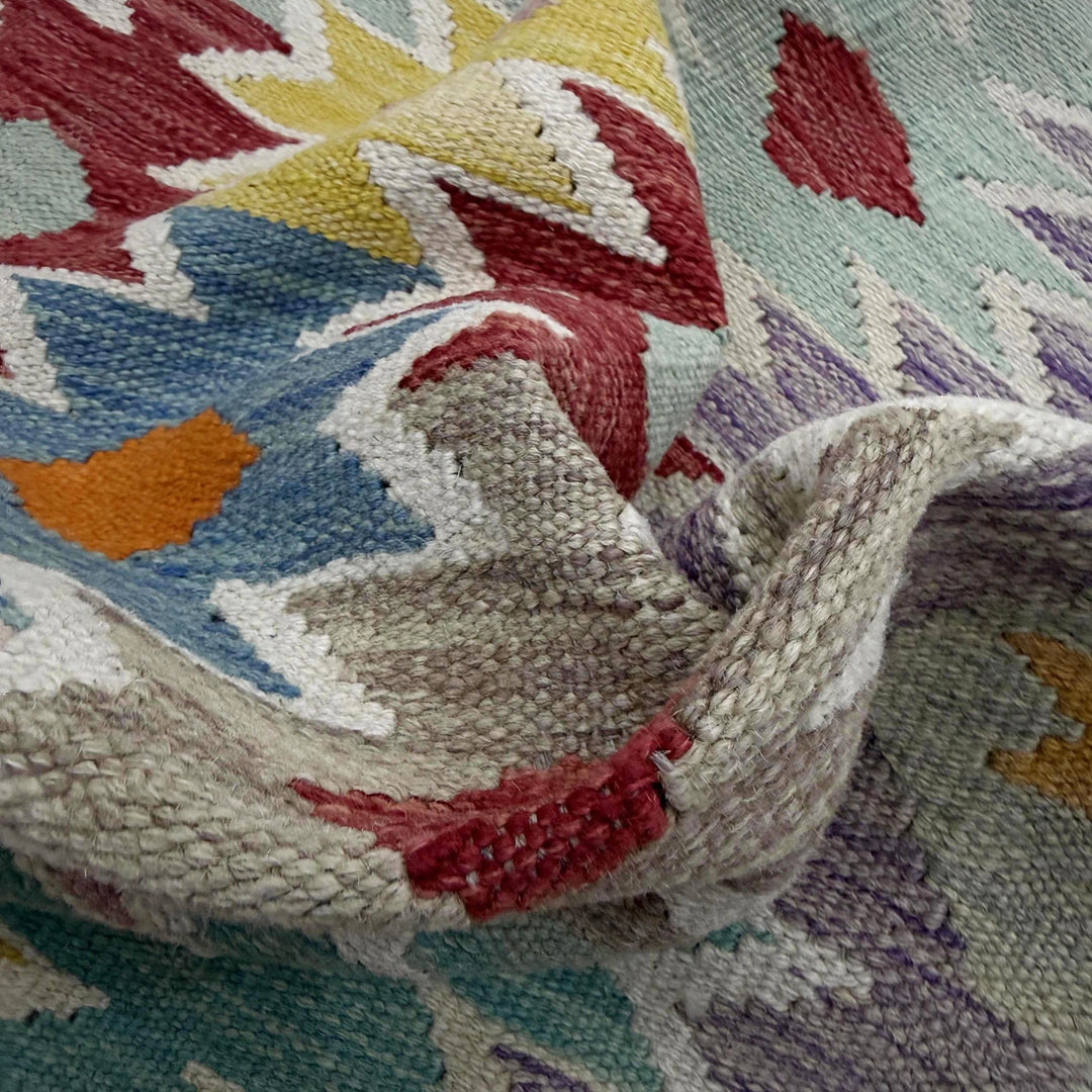 Afghan Vegetable Kilim Rug 2' 7" x 4' 0" Flat-Weave | No. AL733967