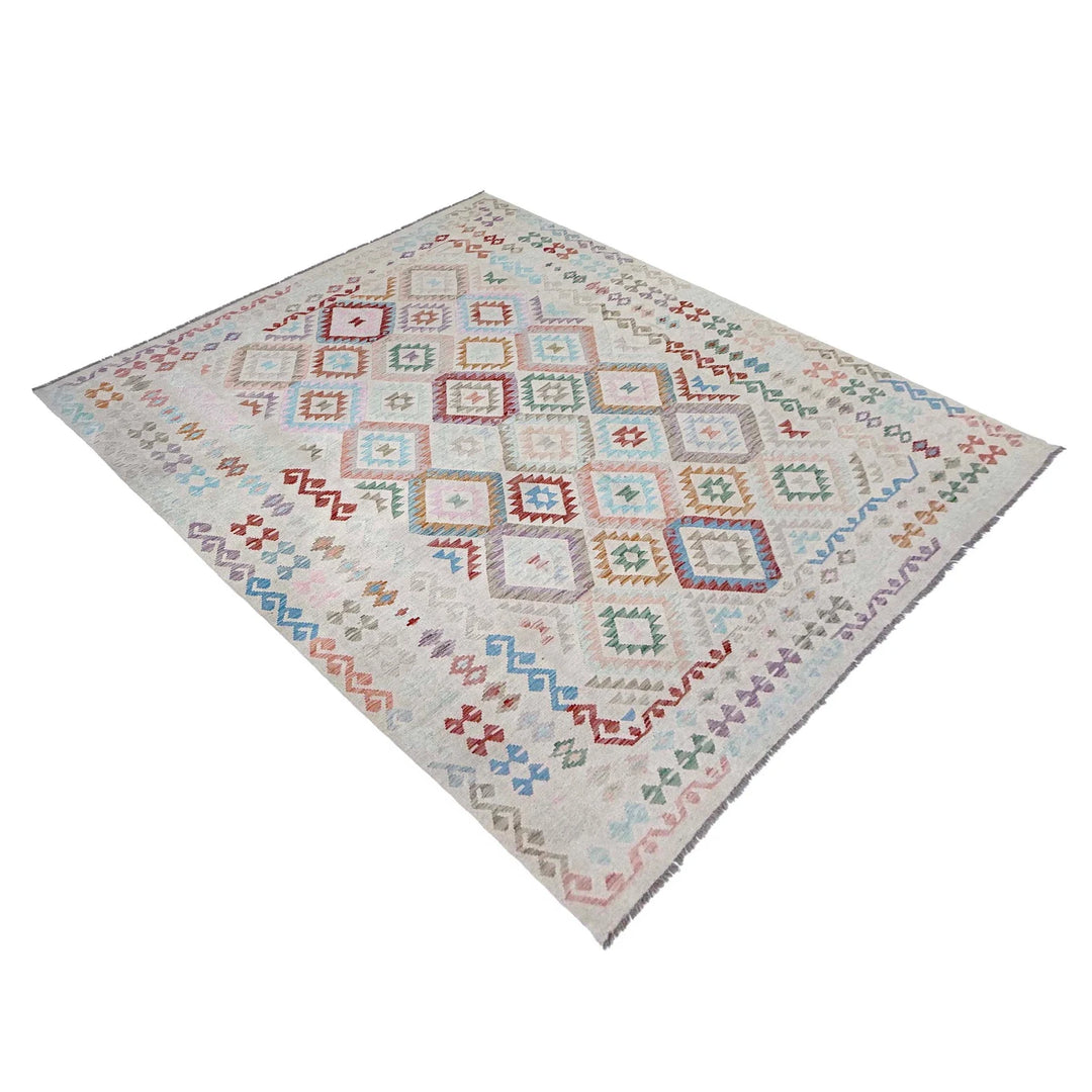 Afghan Kilim Rug 8' 2" x 11' 4" Flat-Weave | No. AL73417