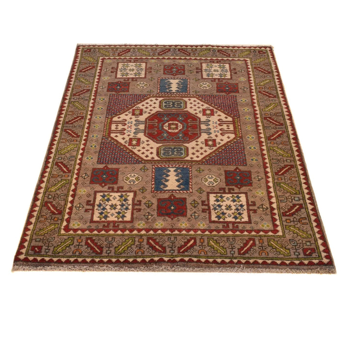 Brown Afghan Mamluk Rug 3' 3" x 4' 10" Hand-Knotted | No. AL73443