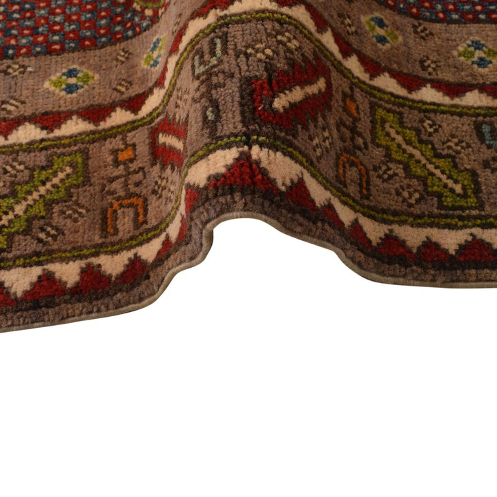 Brown Afghan Mamluk Rug 3' 3" x 4' 10" Hand-Knotted | No. AL73443