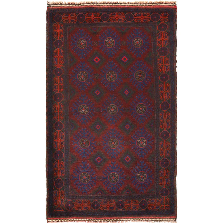 Afghan Baluchi Rug 3' 1" x 5' 2" Hand-Knotted | No. AL73473
