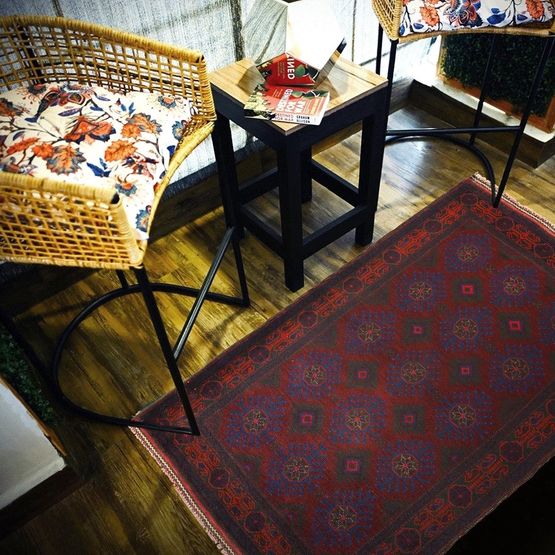 Afghan Baluchi Rug 3' 1" x 5' 2" Hand-Knotted | No. AL73473
