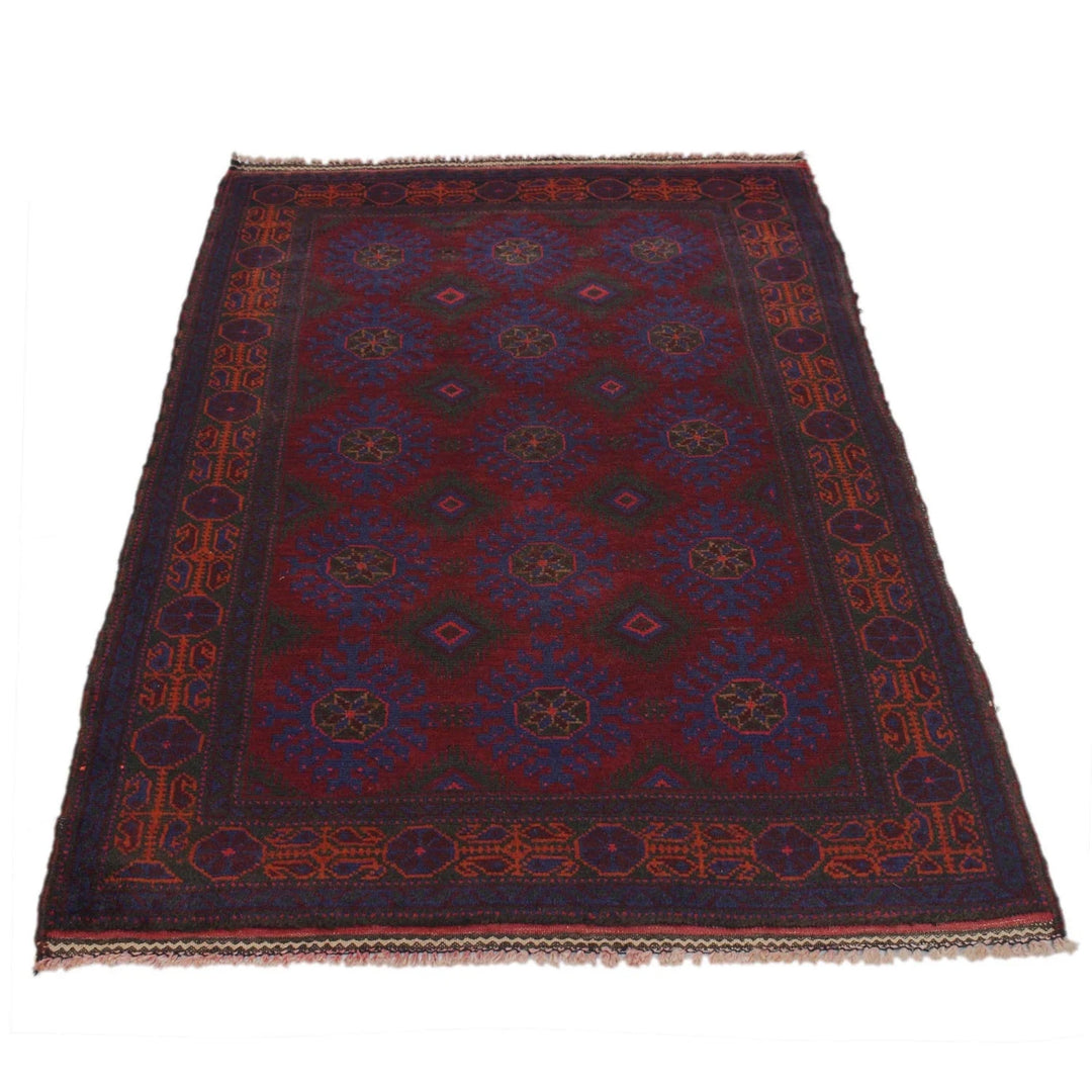 Afghan Baluchi Rug 3' 1" x 5' 2" Hand-Knotted | No. AL73473
