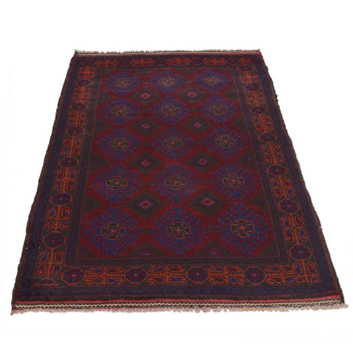 Afghan Baluchi Rug 3' 1" x 5' 2" Hand-Knotted | No. AL73473