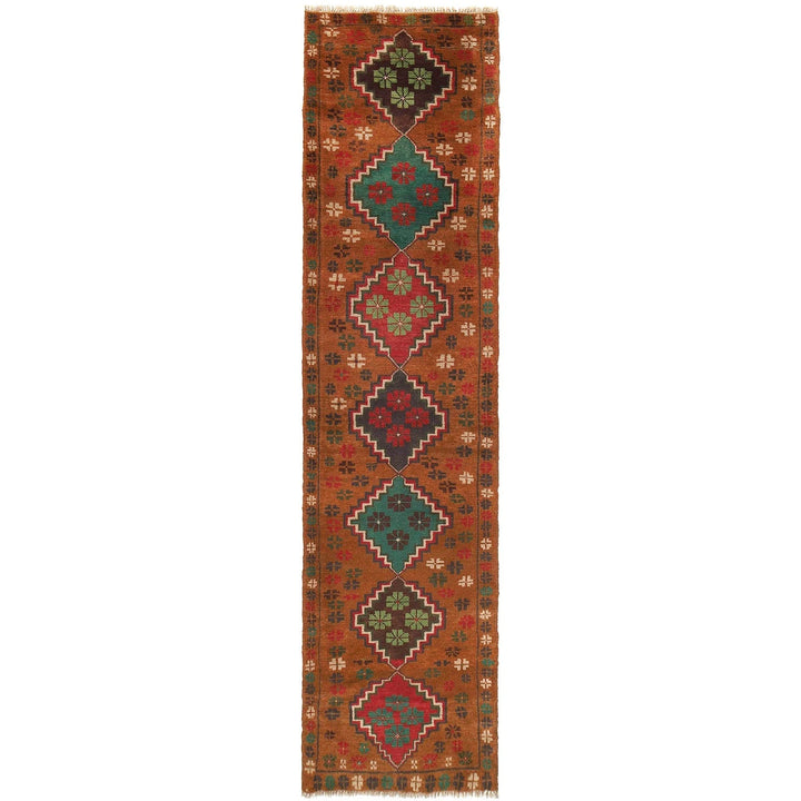Afghan Baluchi Rug 2' 6" x 10' 4" Hand-Knotted | No. AL73485