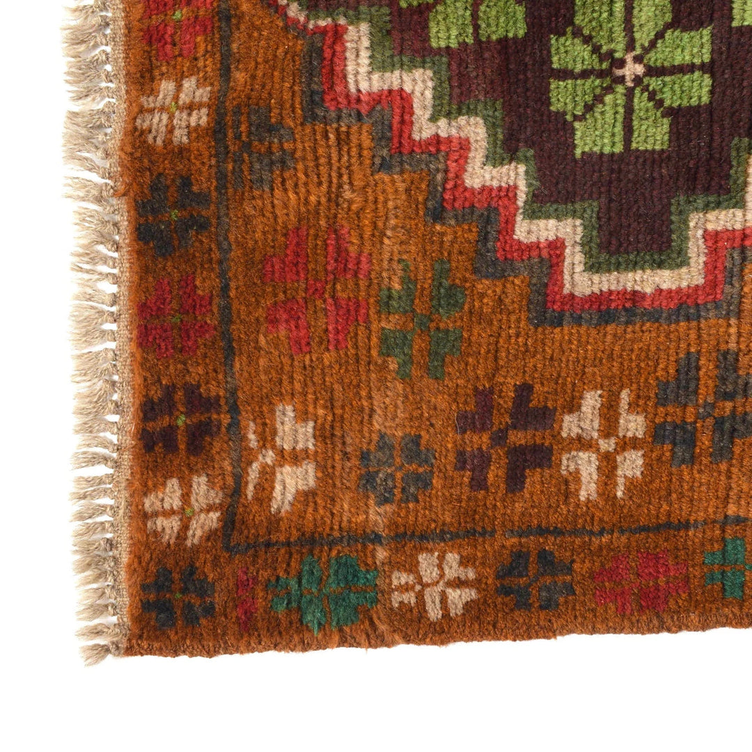 Afghan Baluchi Rug 2' 6" x 10' 4" Hand-Knotted | No. AL73485