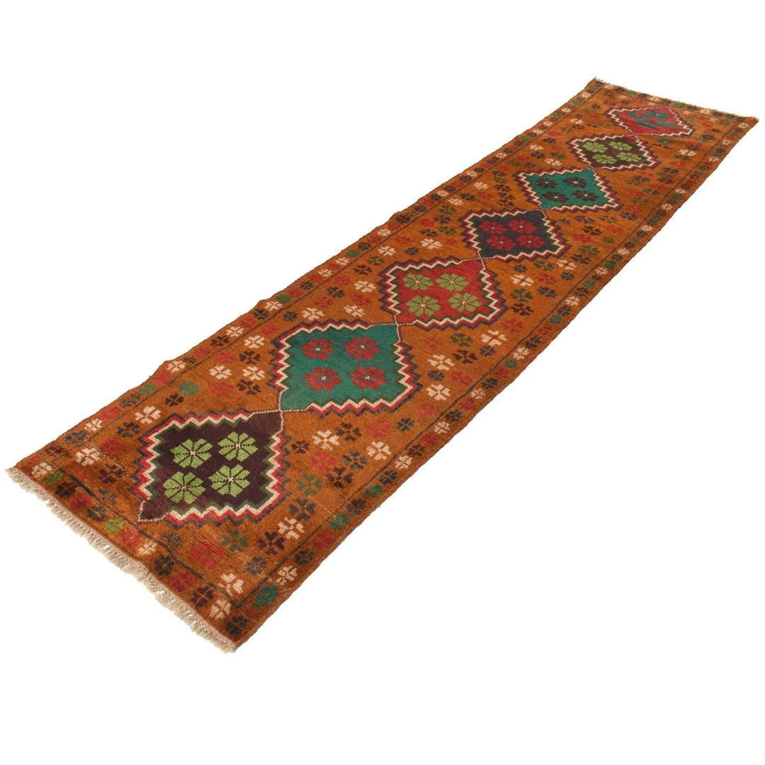 Afghan Baluchi Rug 2' 6" x 10' 4" Hand-Knotted | No. AL73485