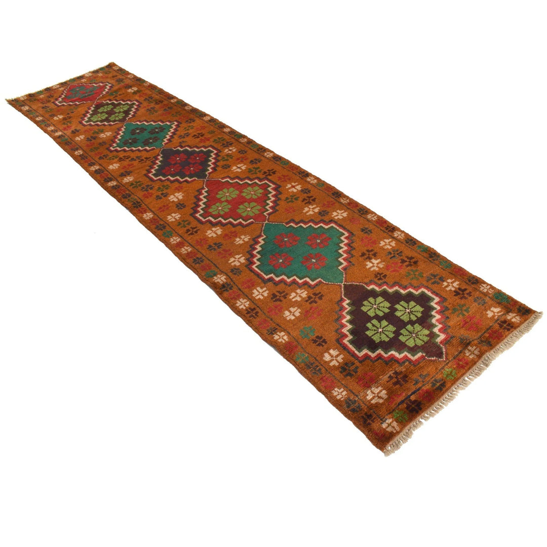 Afghan Baluchi Rug 2' 6" x 10' 4" Hand-Knotted | No. AL73485