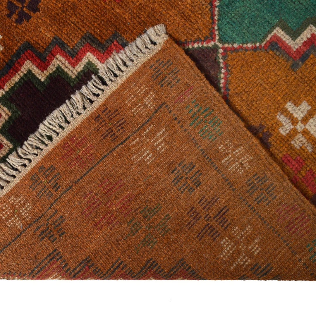 Afghan Baluchi Rug 2' 6" x 10' 4" Hand-Knotted | No. AL73485
