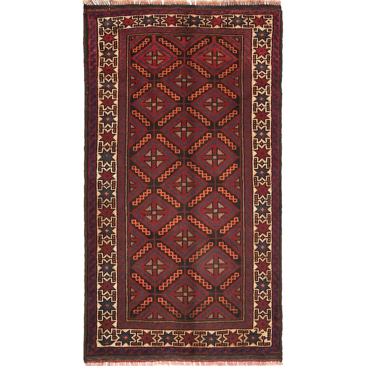 Afghan Baluchi Rug 2' 7" x 4' 6" Hand-Knotted | No. AL73515