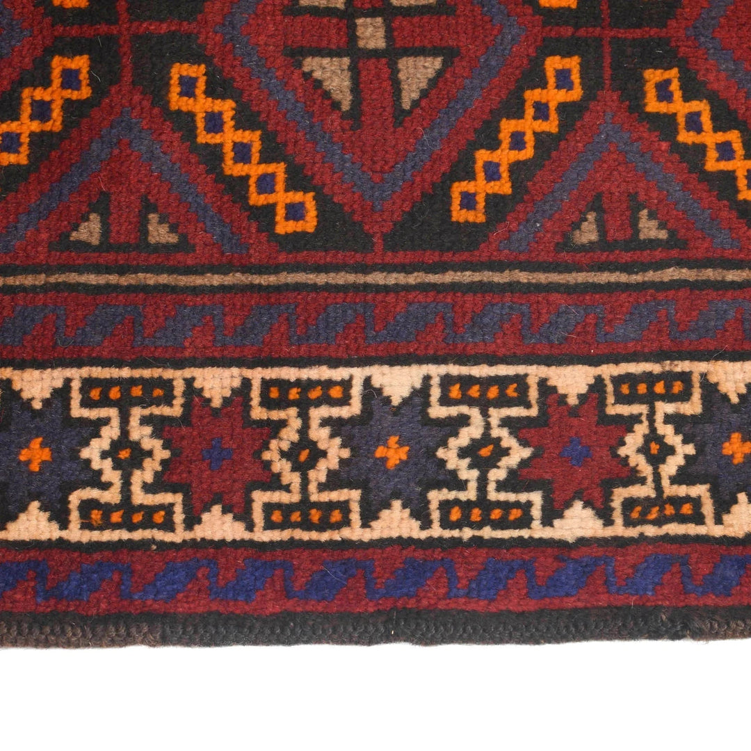 Afghan Baluchi Rug 2' 7" x 4' 6" Hand-Knotted | No. AL73515