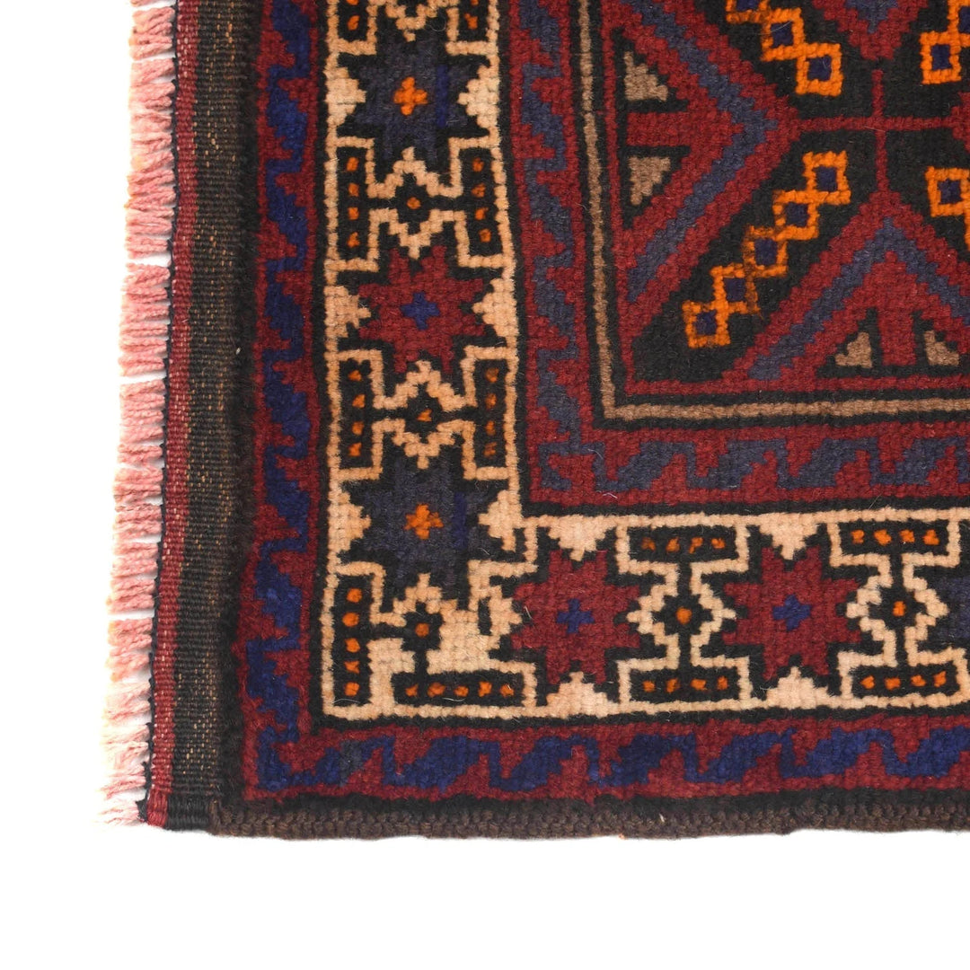 Afghan Baluchi Rug 2' 7" x 4' 6" Hand-Knotted | No. AL73515