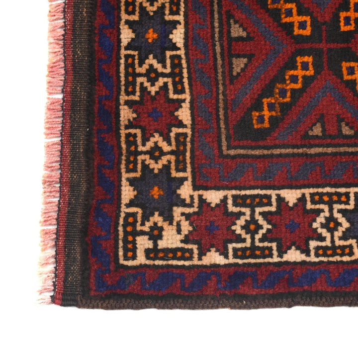 Afghan Baluchi Rug 2' 7" x 4' 6" Hand-Knotted | No. AL73515