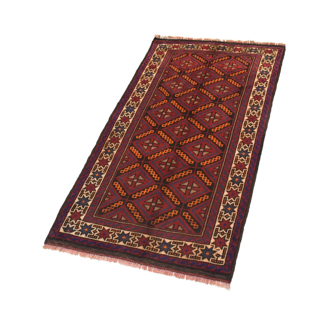 Afghan Baluchi Rug 2' 7" x 4' 6" Hand-Knotted | No. AL73515
