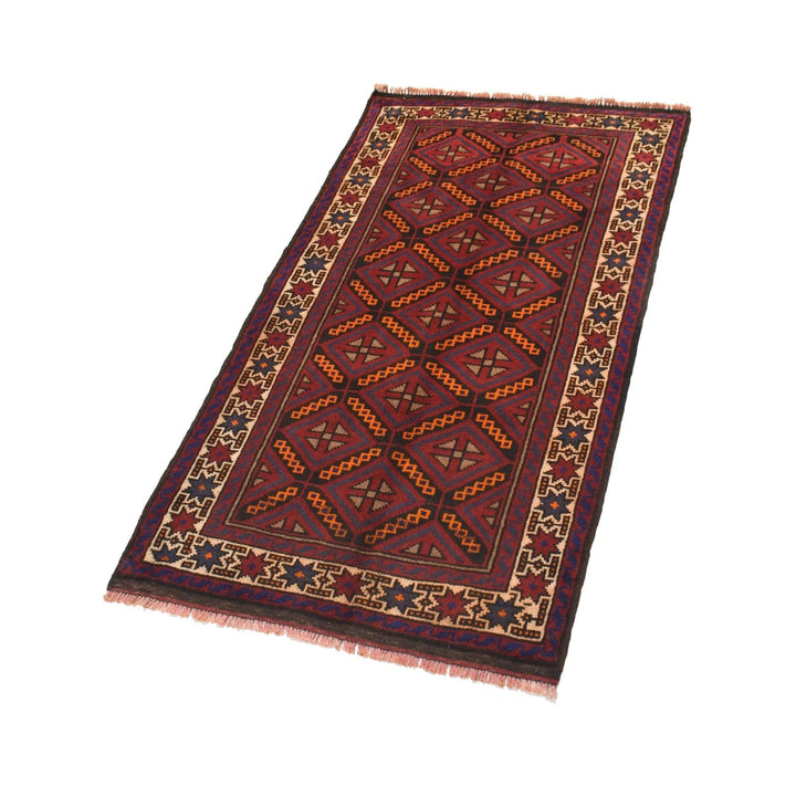 Afghan Baluchi Rug 2' 7" x 4' 6" Hand-Knotted | No. AL73515