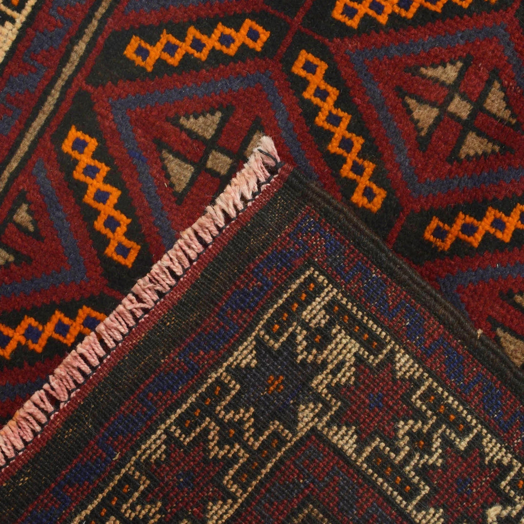 Afghan Baluchi Rug 2' 7" x 4' 6" Hand-Knotted | No. AL73515