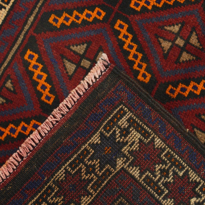 Afghan Baluchi Rug 2' 7" x 4' 6" Hand-Knotted | No. AL73515