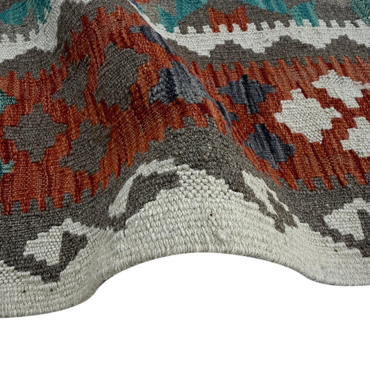 Afghan Vegetable Kilim Rug 8' 4" x 9' 9" Flat-Weave | No. AL73562