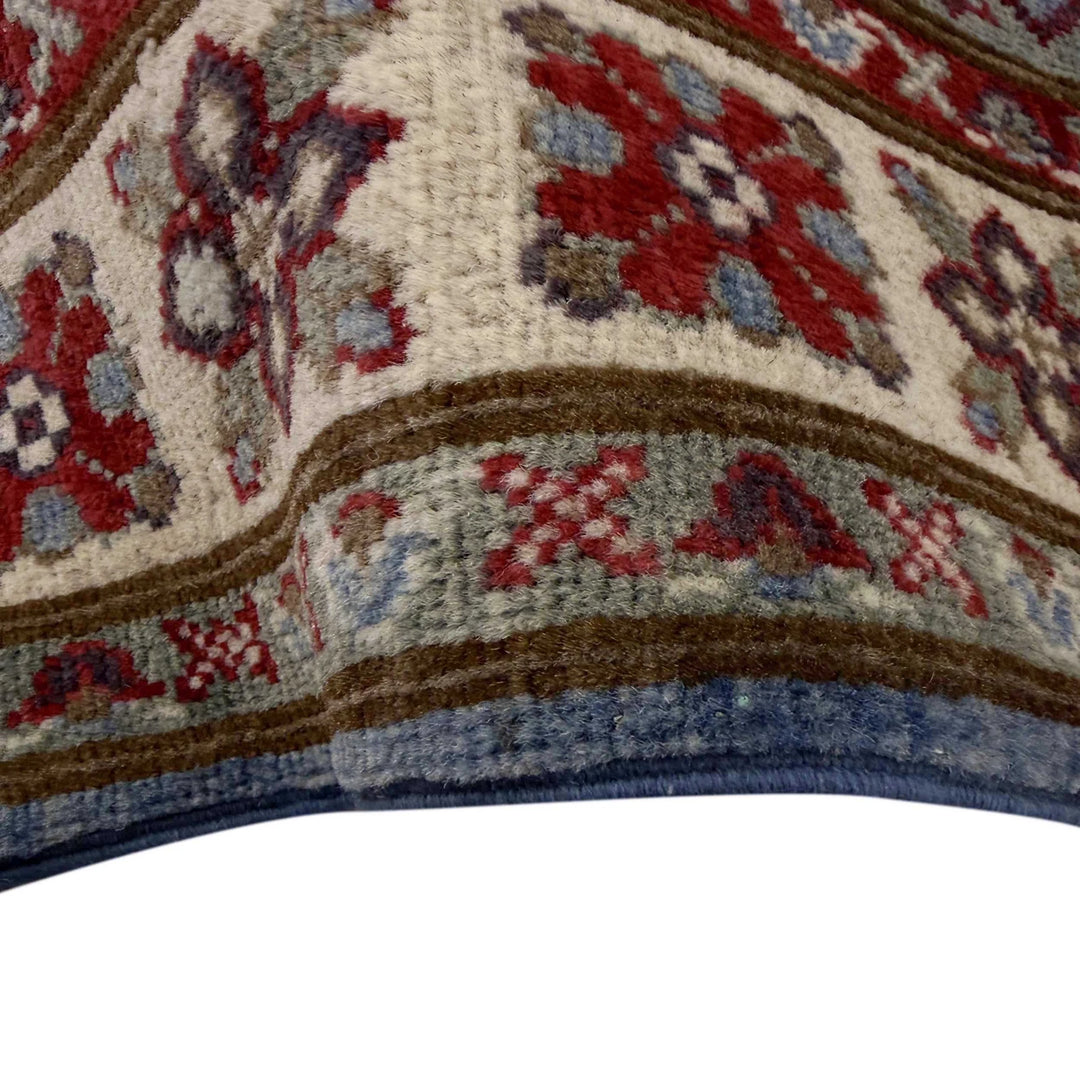 Blue Afghan Kazak Rug 2' 8" x 4' 2" Hand-Knotted | No. AL73657