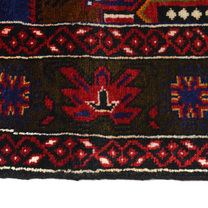 Blue Afghan Baluchi Rug 3' 9" x 6' 2" Hand-Knotted | No. AL73670
