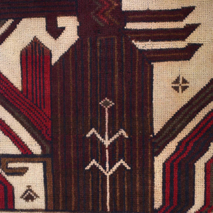 Afghan Baluchi Rug 2' 9" x 5' 0" Hand-Knotted | No. AL73880
